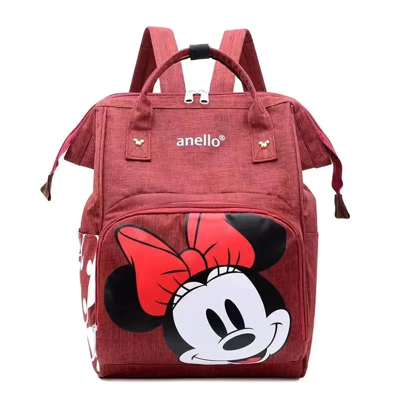 Disney Minnie's New Diaper Bag Backpack Cartoon Cute Mother and Baby Bag Large-capacity Multi-functional Fashion Go Out Baby Bag