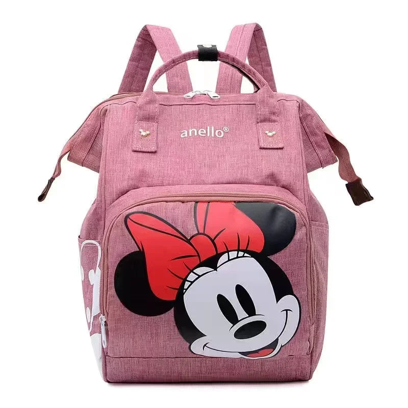 Disney Minnie's New Diaper Bag Backpack Cartoon Cute Mother and Baby Bag Large-capacity Multi-functional Fashion Go Out Baby Bag