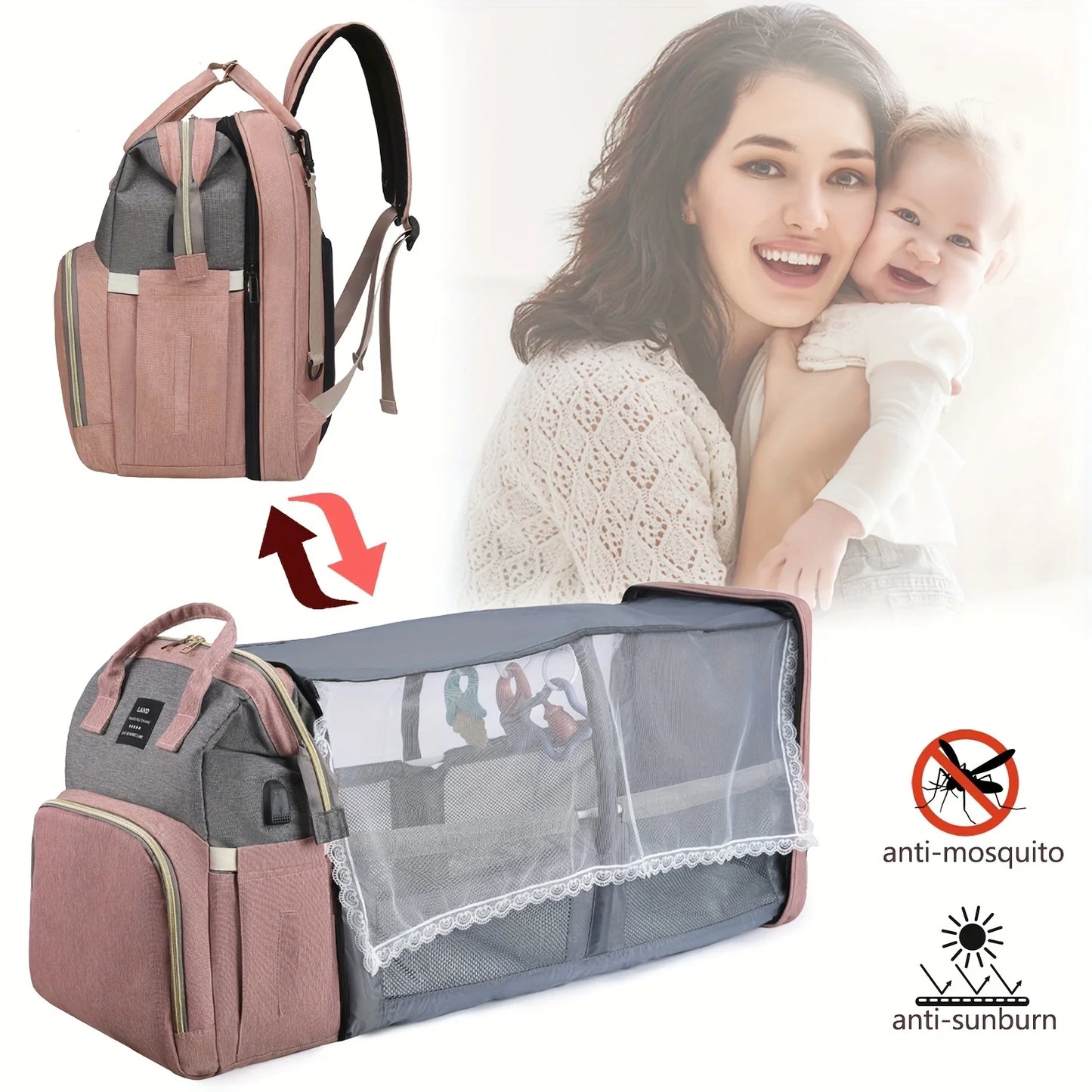 All-in-One Mommy Bag – Foldable Crib, Diaper Backpack & Travel Organizer 2025