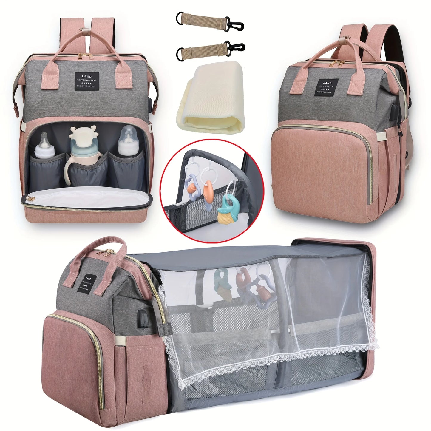 All-in-One Mommy Bag – Foldable Crib, Diaper Backpack & Travel Organizer 2025