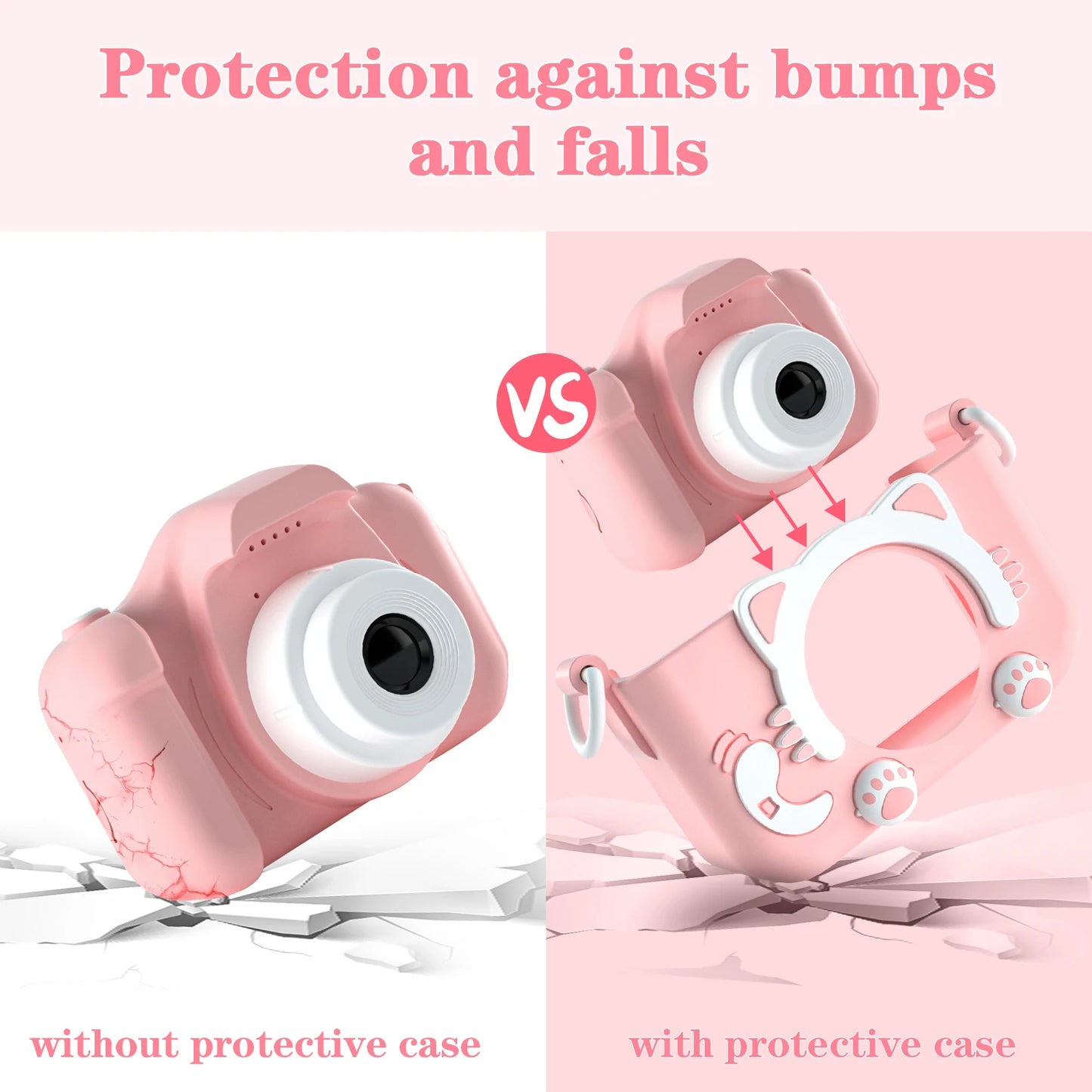 Kids Camera for Girls 1080P HD Toddlers Digital Video Record Camera for Birthday with 32GB SD Card 2 Inch IPS Screen Toy Cameras